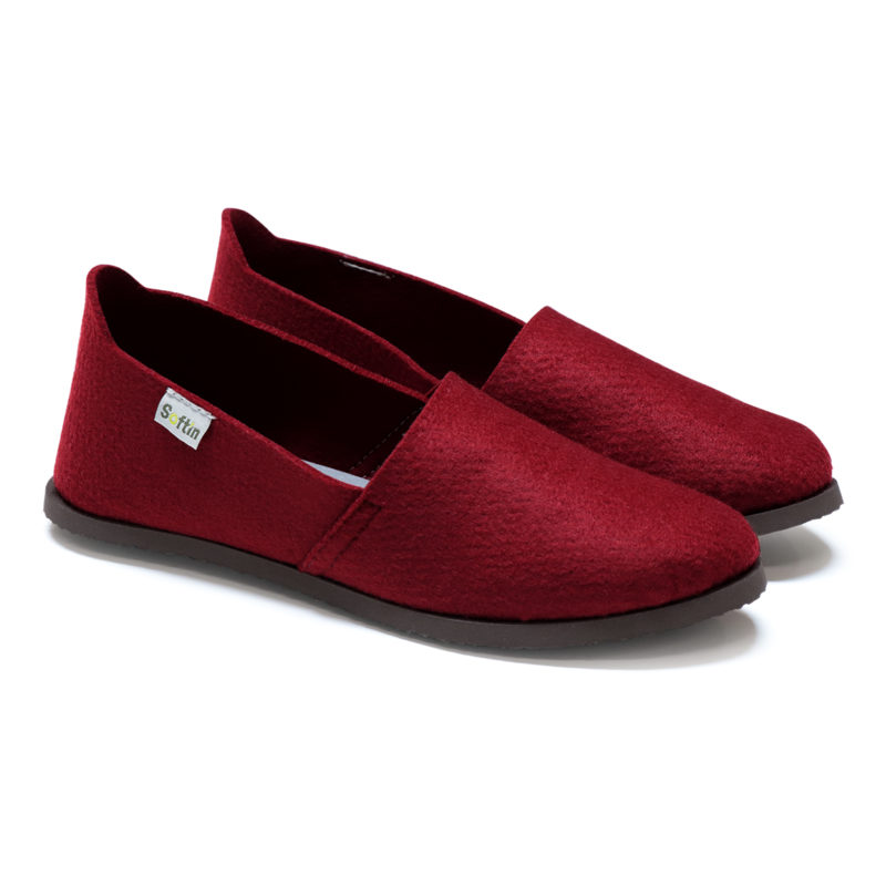 Chausson rouge recyclé et made in France par Ector Sneakers