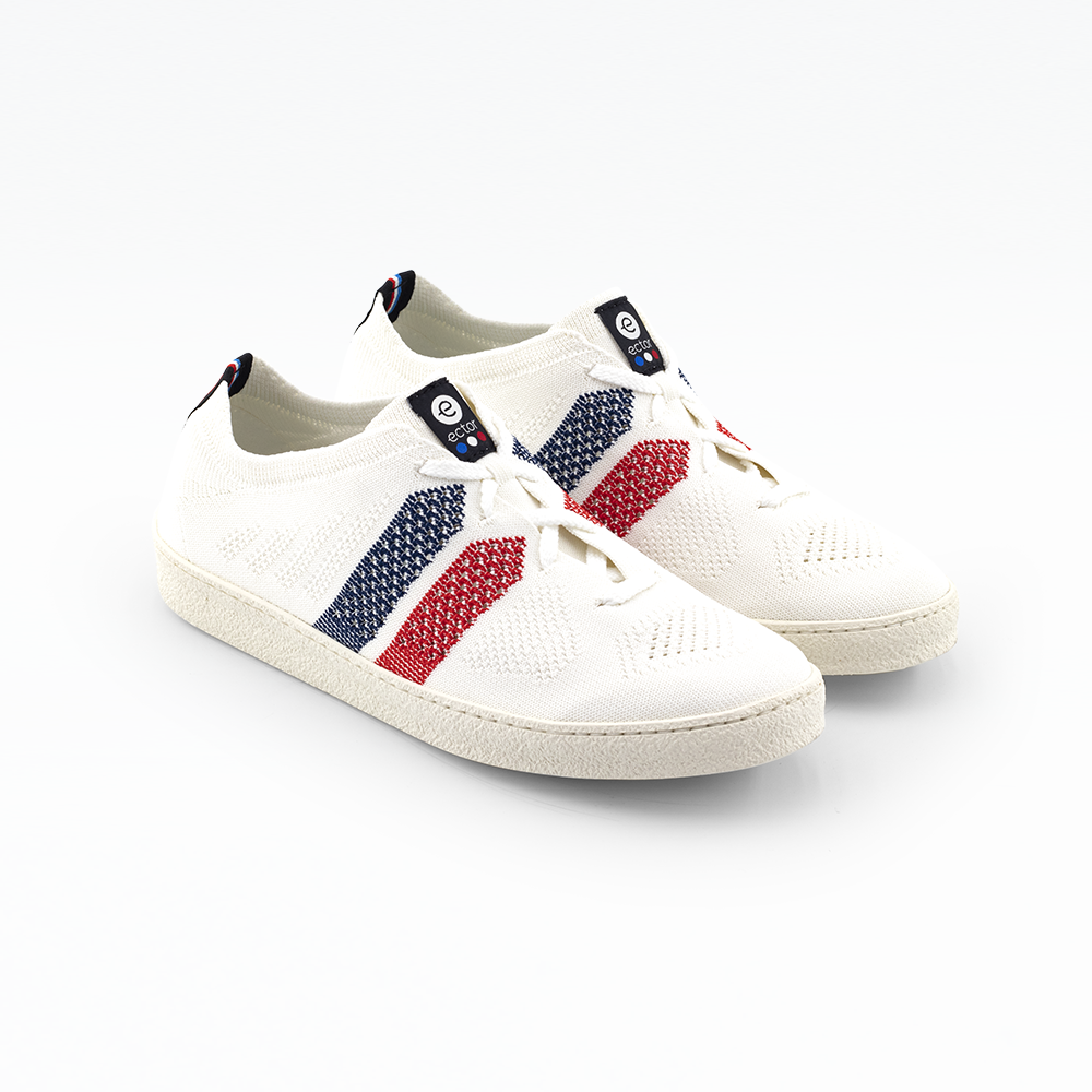 Baskets Ector sneakers Original Tricolore sneakers blanche fabriquées en france