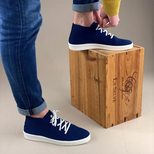 basket montante en tissu marine de la marque Ector Sneakers