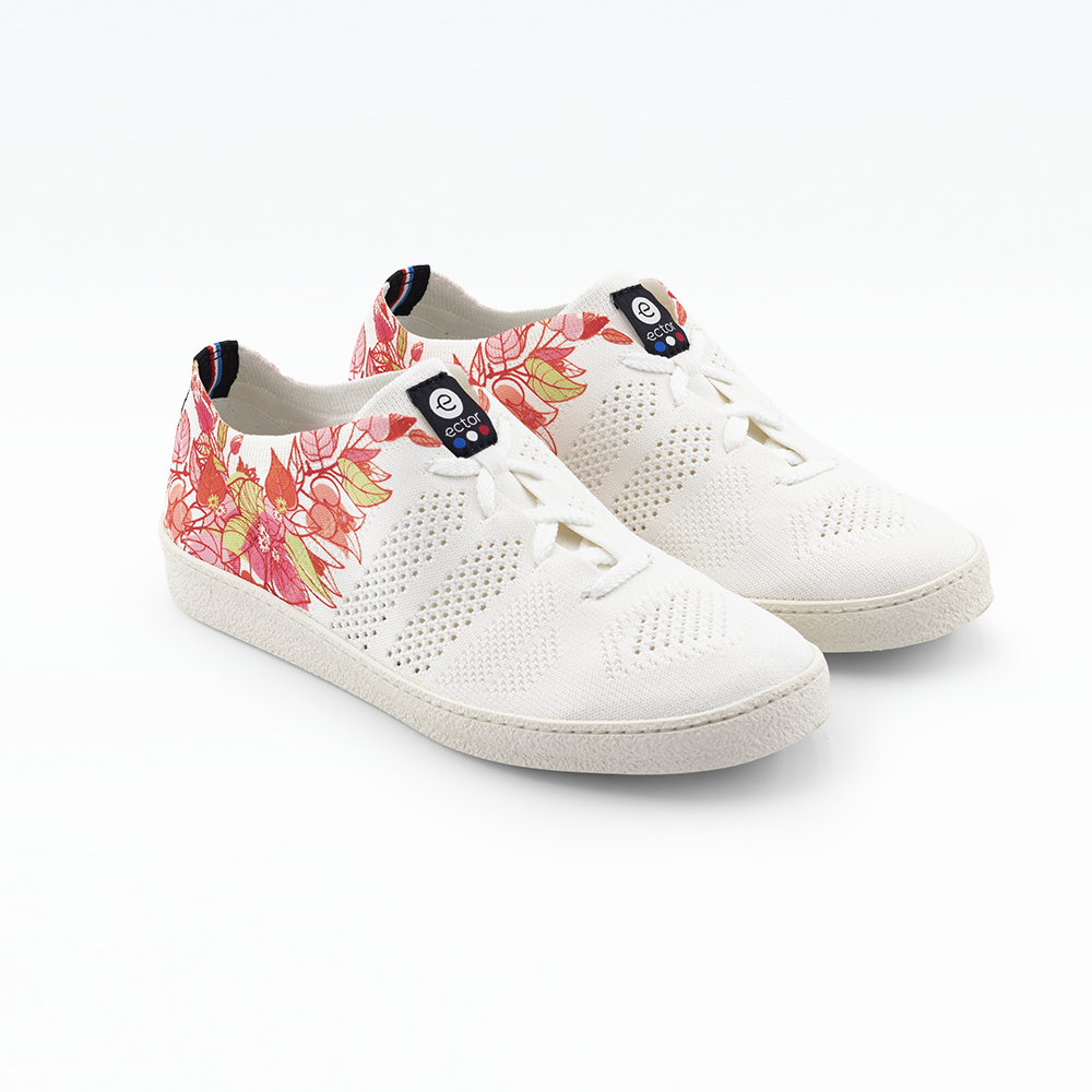 Baskets Ector sneakers Original Motif Flower Rose chaussures bouteilles plastiques fleurs roses