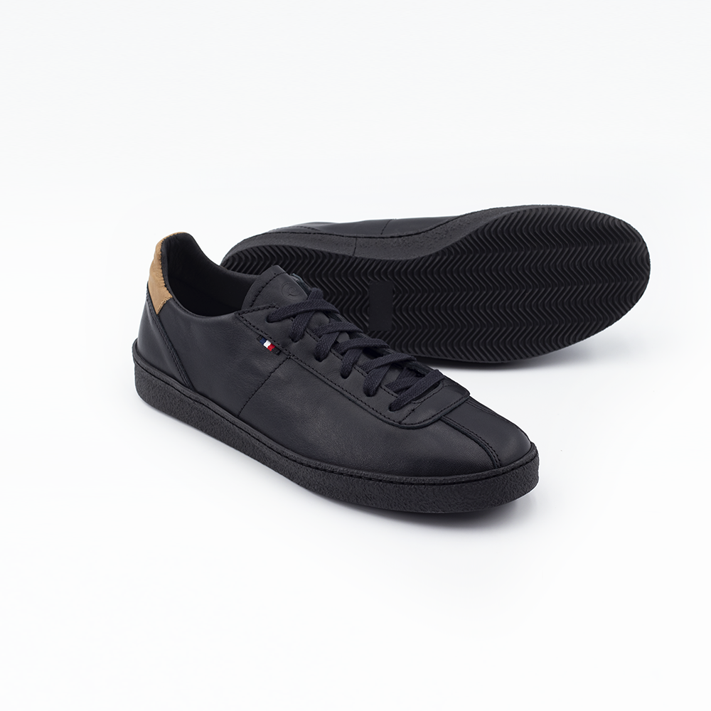 Chaussures cuir Ector sneakers 212 Noir sneakers en cuir noir made in france
