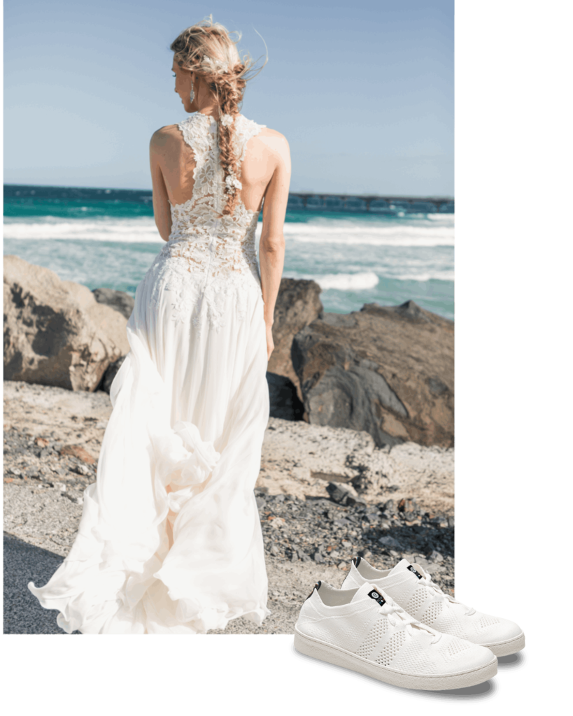 baskets blanches pour mariée mariage