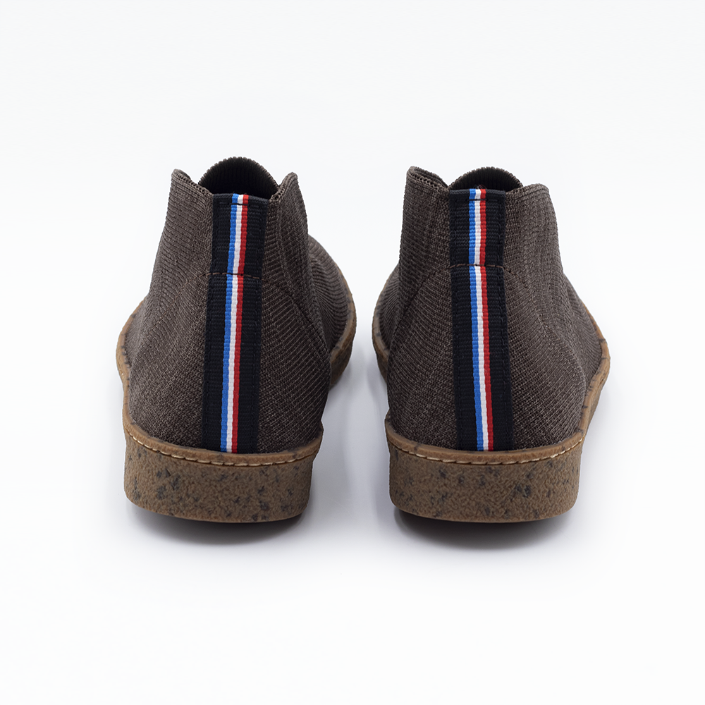 baskets montantes françaises Ector Blizzard Castor Chiné chaussures montantes fabriquées en France marron