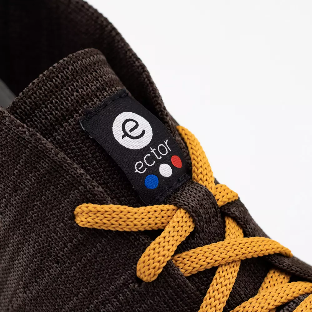 baskets montantes françaises Ector Blizzard Castor Chiné baskets plastique recyclée Made in France marron