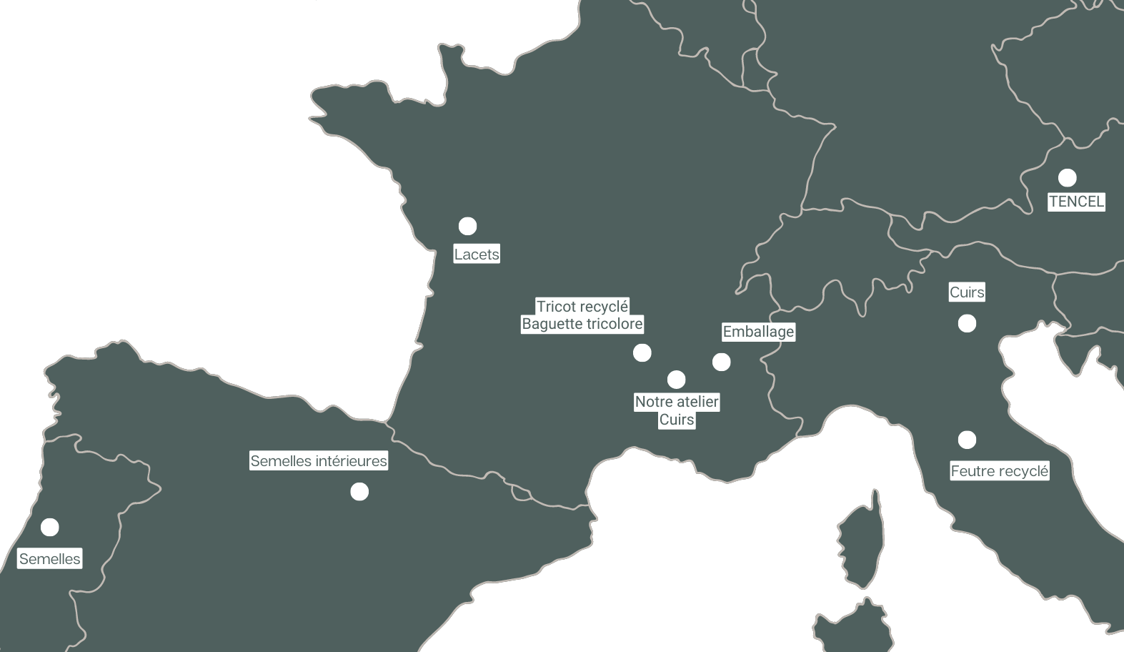 Lieux de fabrication baskets Ector