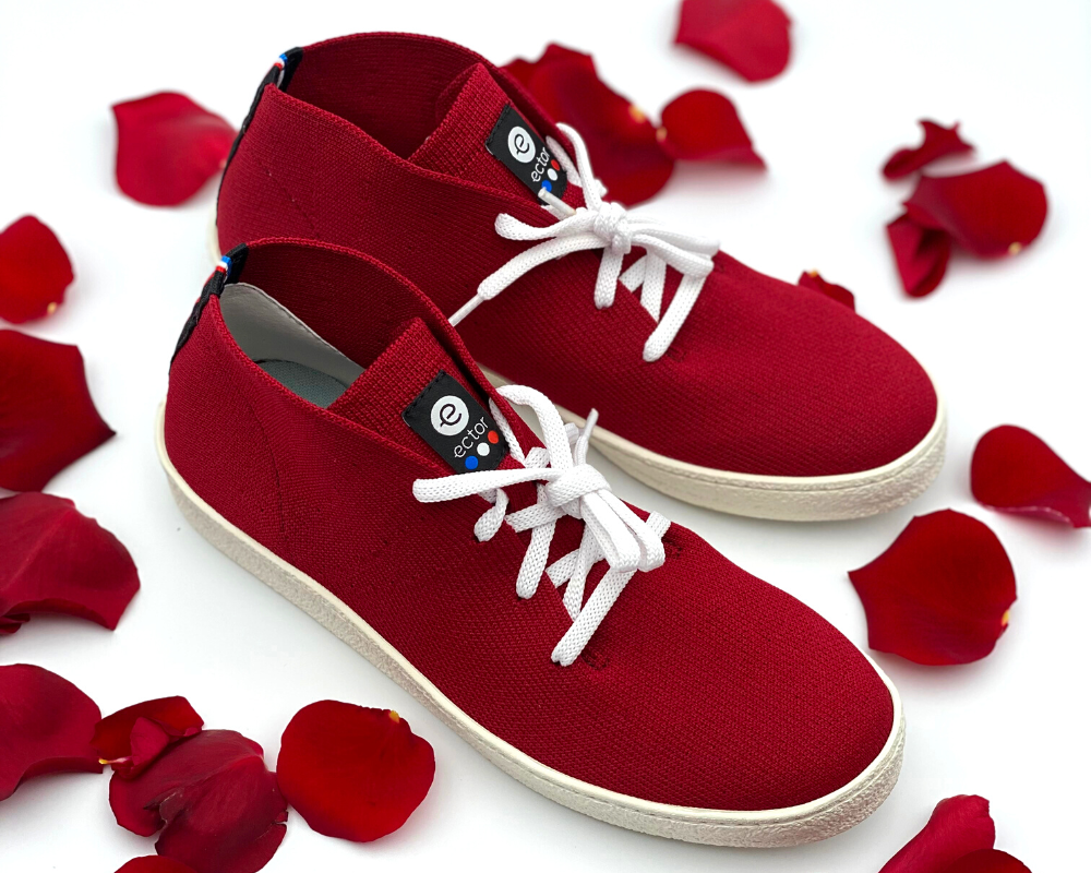 Baskets montantes rouge saint valentin ethique