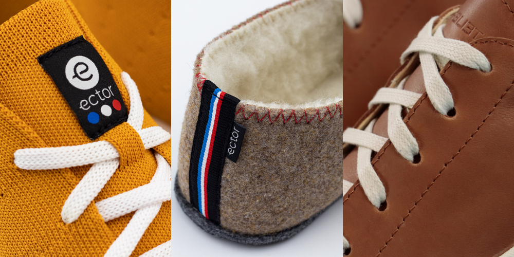 Baskets recyclées, chaussons et chaussures en cuir fabriqués en France