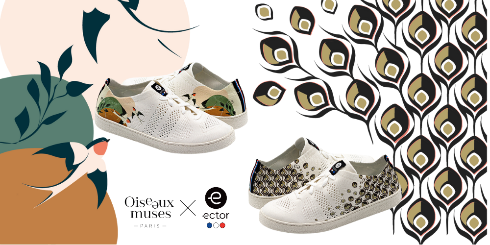 Fabrication française collab' Ector sneakers et Oiseaux Muses