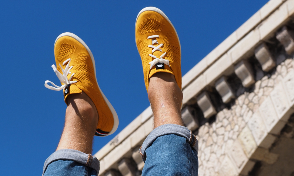sneakers made in france jaune moutarde