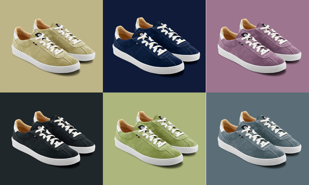Sneakers made in france daim pastel