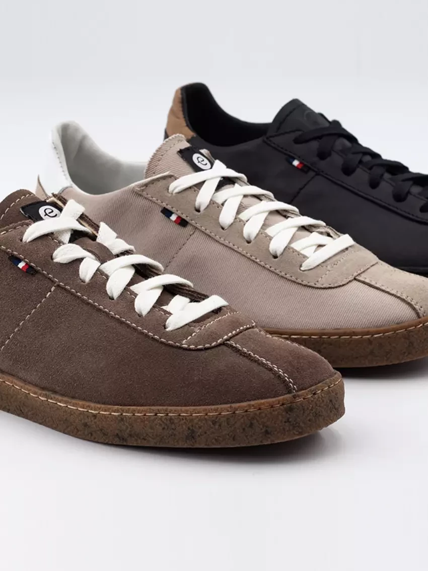 Chaussures cuir francaises taupe beige et noir