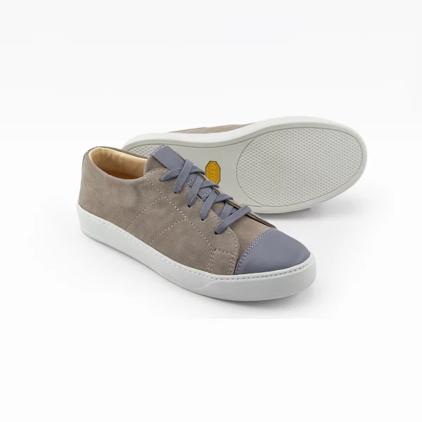 baskets en cuir pour homme gris