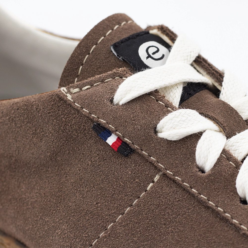 baskets daim made in france marron