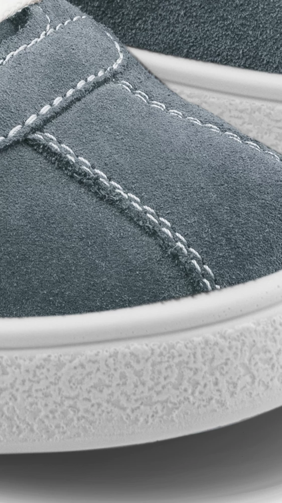 sneakers en cuir fabriquées en france bleu gris