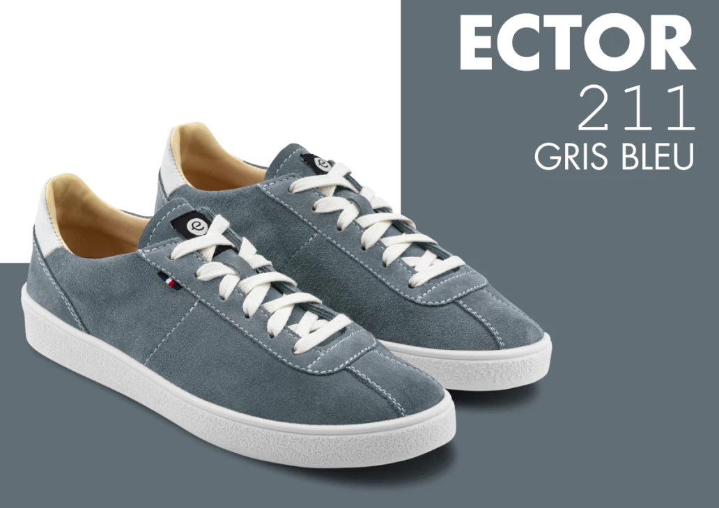baskets cuir françaises bleu gris