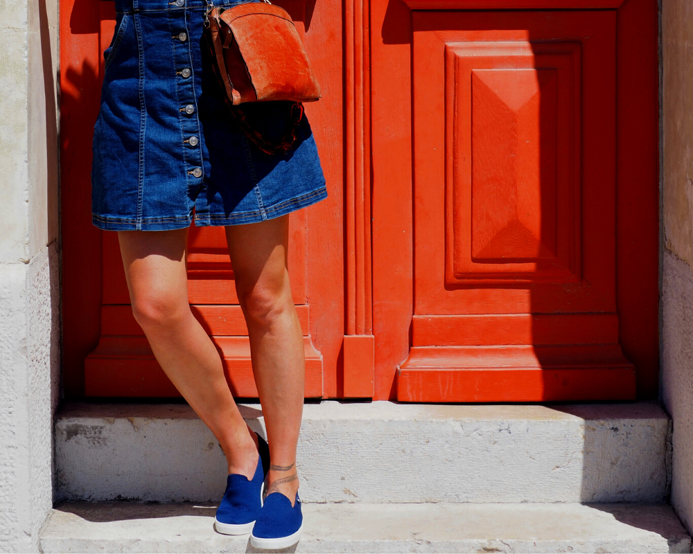 sneakers sans lacets made in france femme bleu marine