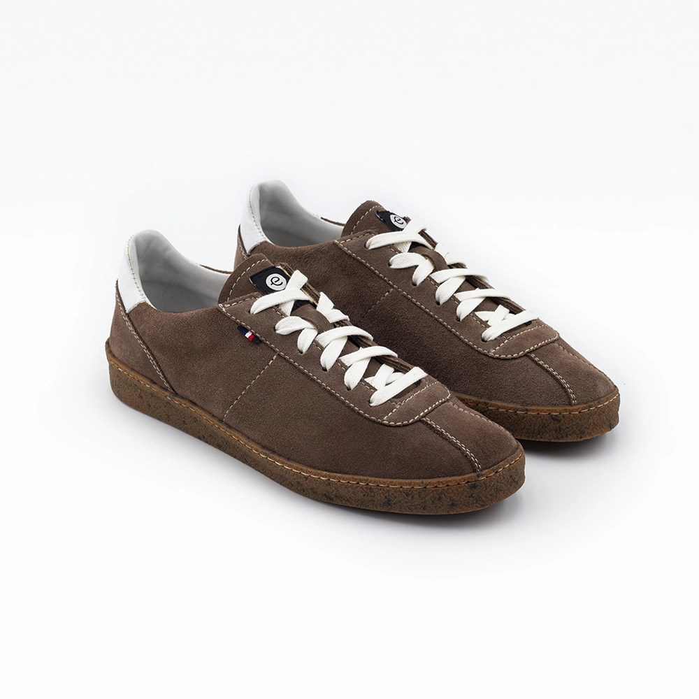 basket francaise en cuir marron