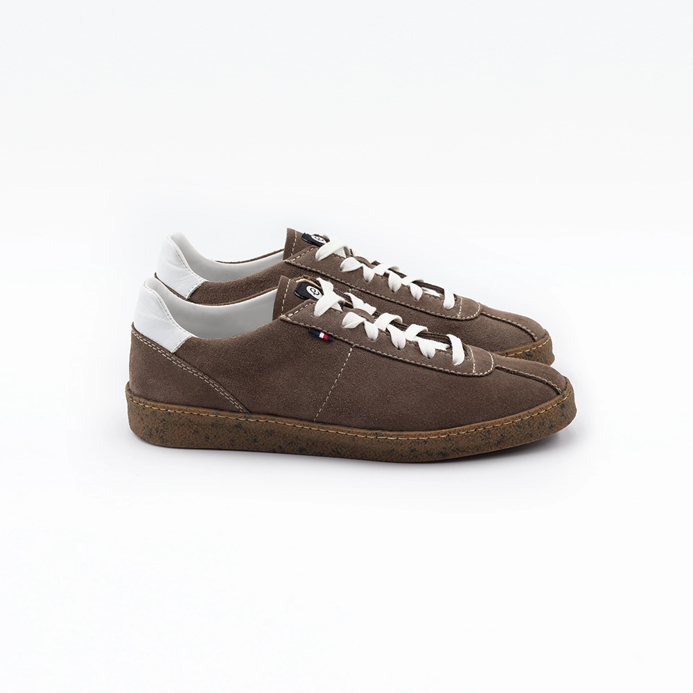 Chaussures croute de cuir taupe Ector sneakers