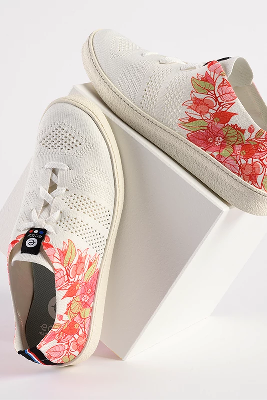 chaussures made in france fleurs roses