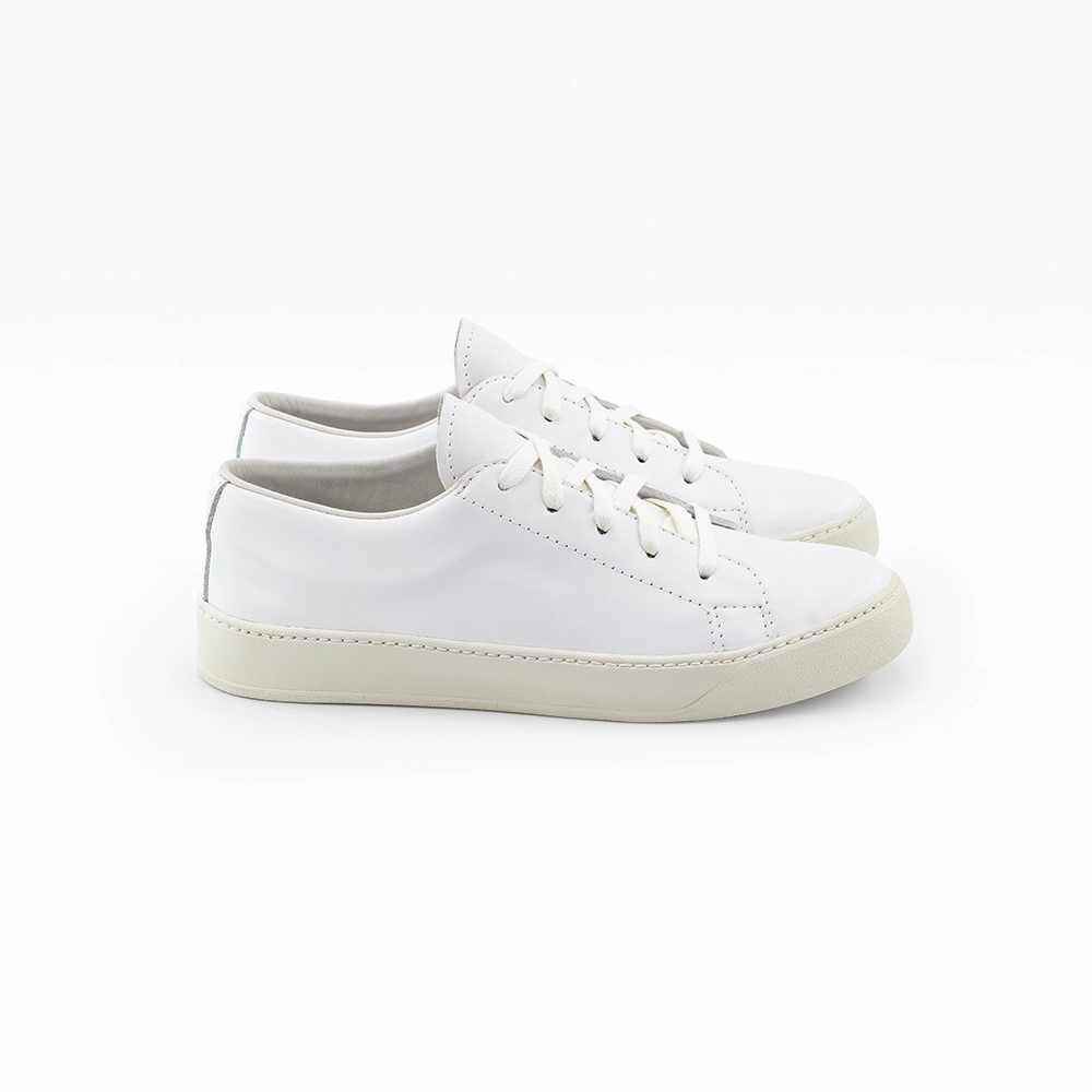 paire-151-BLANCHE Chaussures en cuir basses blanches