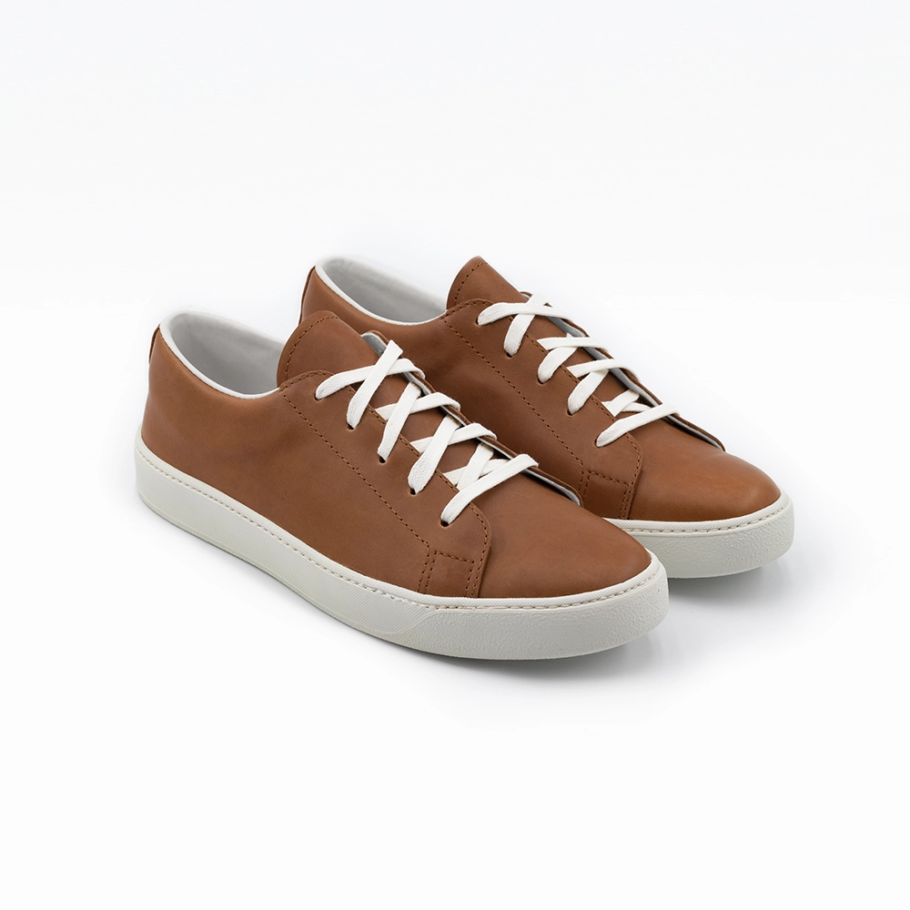Sneakers en cuir eco responsables marron