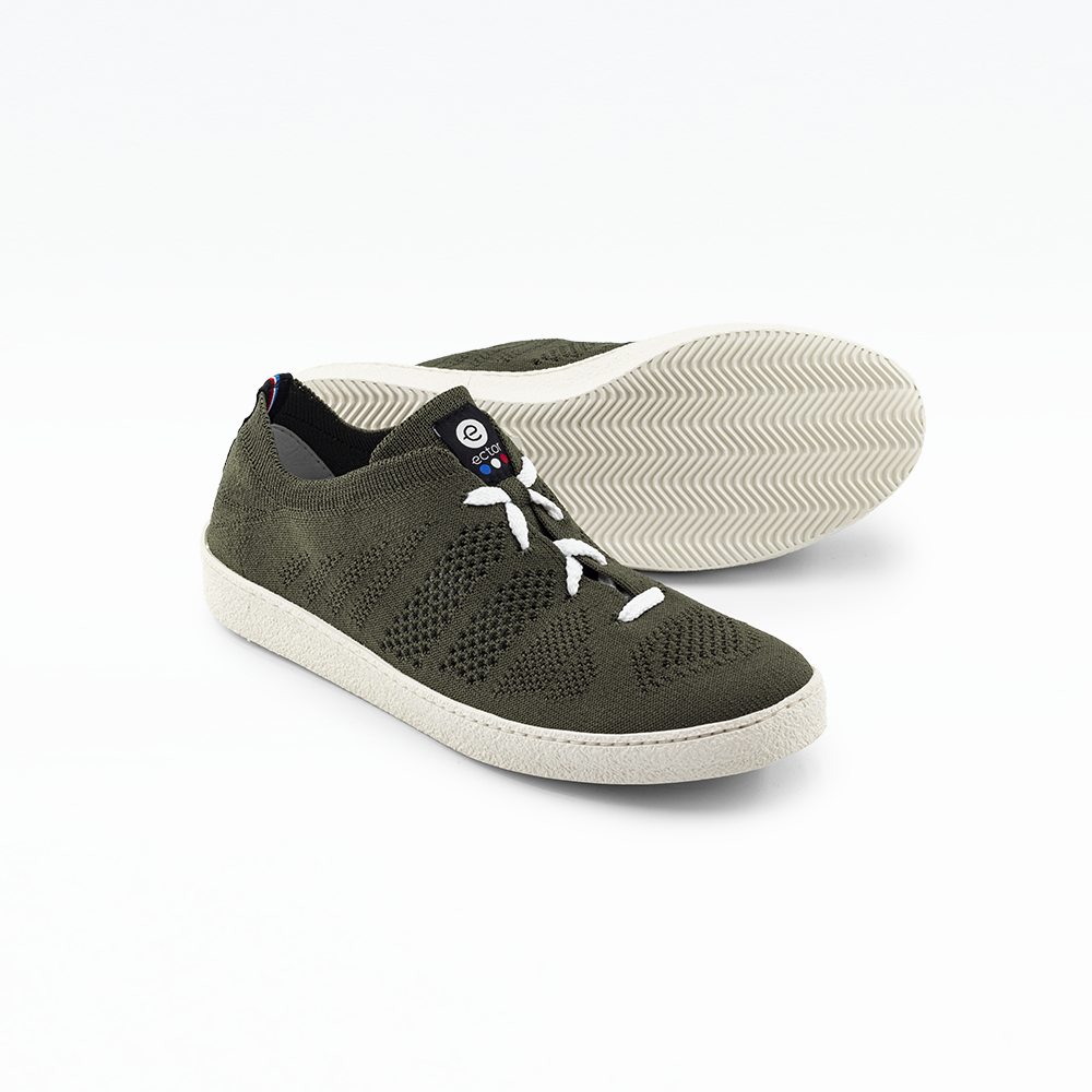 Baskets Ector sneakers Kaki Baskets vegan made in france vert kaki