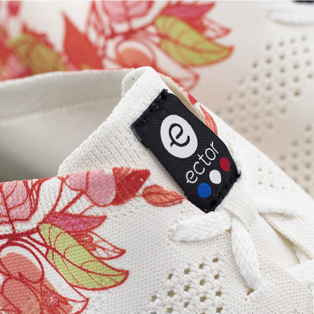 Baskets Ector sneakers Flower Rose Baskets femme made in france fleurs roses