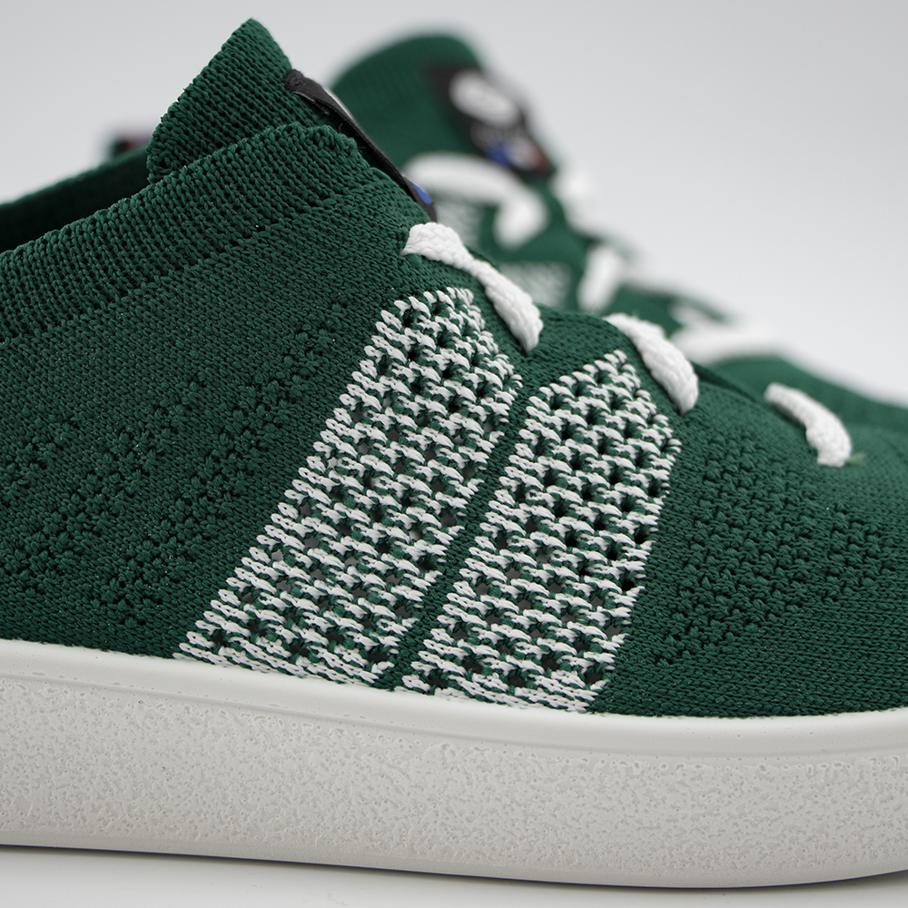 baskets en toile recyclées vert et blanc