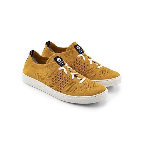 baskets françaises jaune moutarde
