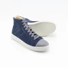 sneakers en cuir fabrication française bleu