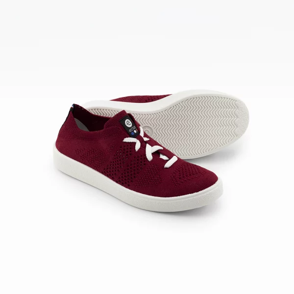 chaussures recyclées et recyclables bordeaux
