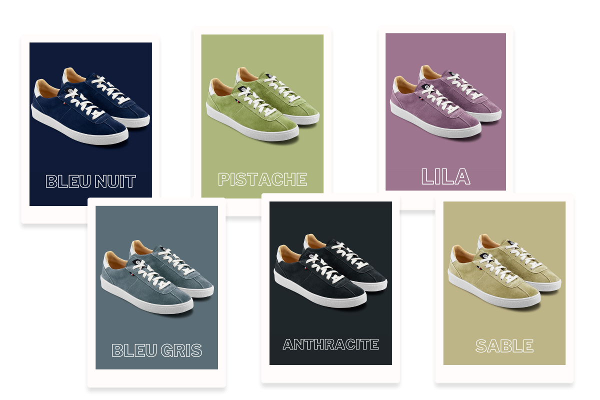 Baskets cuir pastel