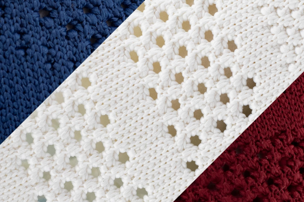 baskets recyclées bleu blanc rouge tricot