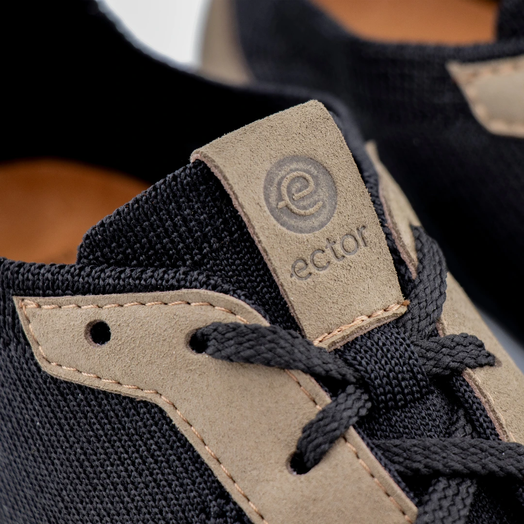 Baskets Ector sneakers Bréva Noir Taupe chaussures veganes noir taupe