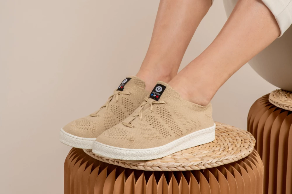 baskets recyclées mode durable beige