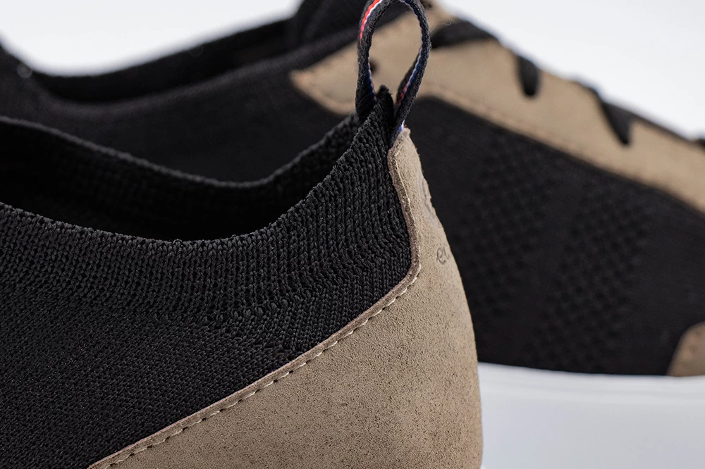 sneaker recyclée fabriquée en france homme noir taupe