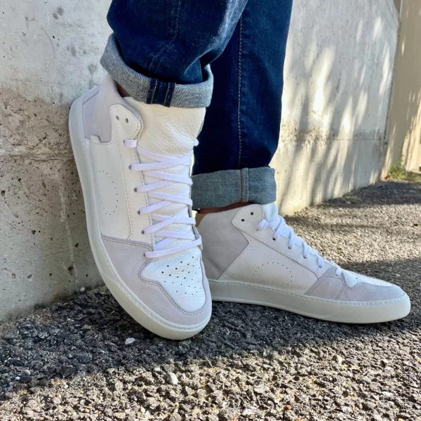chaussures cuir made in france montantes gris