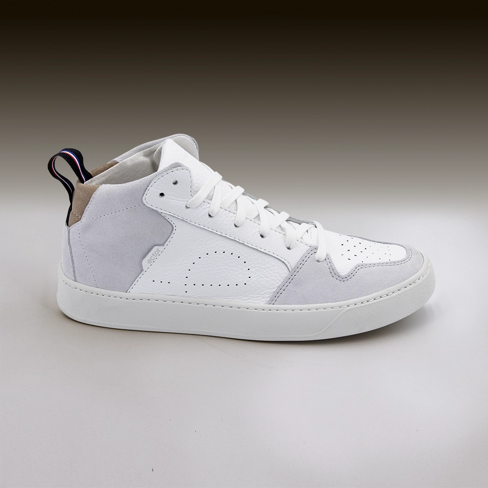 baskets made in france cuir montantes gris