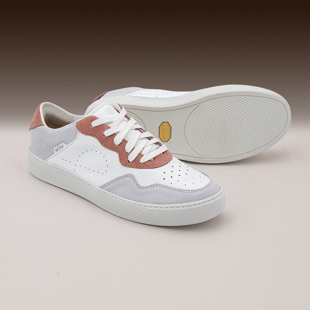 baskets françaises cuir corail